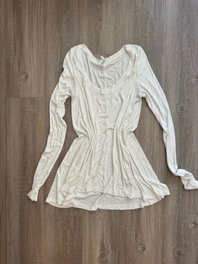 Free People January Tee White Long-Sleeve Top